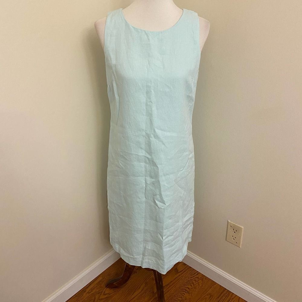 Tyler Boe Linen Shift Dress Light Blue Small